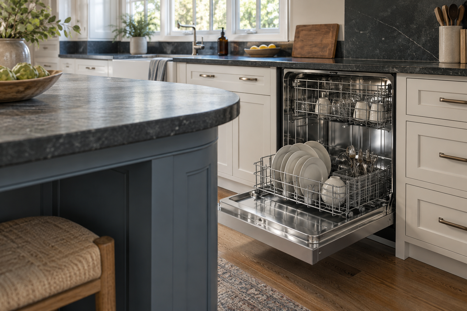 Illustrative Viking dishwasher in a residential kitchen — AI image for Sub-Zero Repair Briarcliff Manor